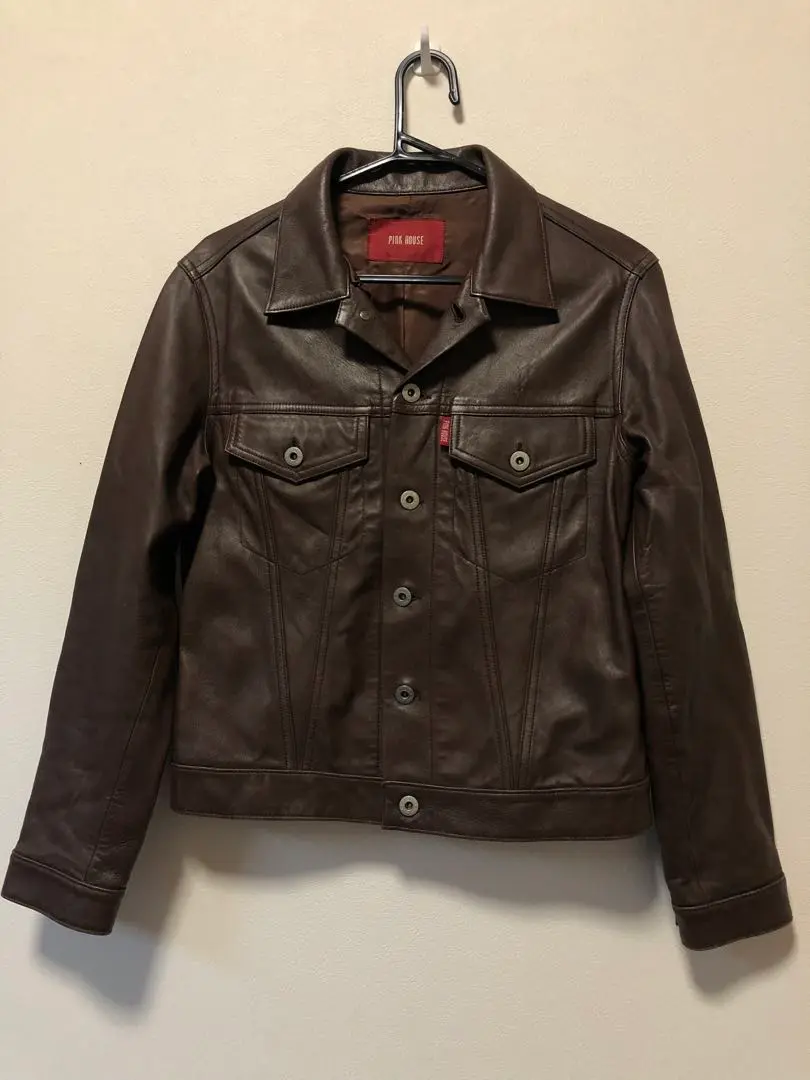 【美品】　ピンクハウス　ライダースジャケット　レザージャケット　革　キャメル レザージャケット シングルライダースジャケット 革ジャン