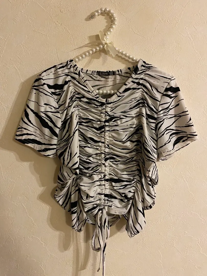 Thumbnail of Zebra Print Short Sleeve Loose Fit Shirt