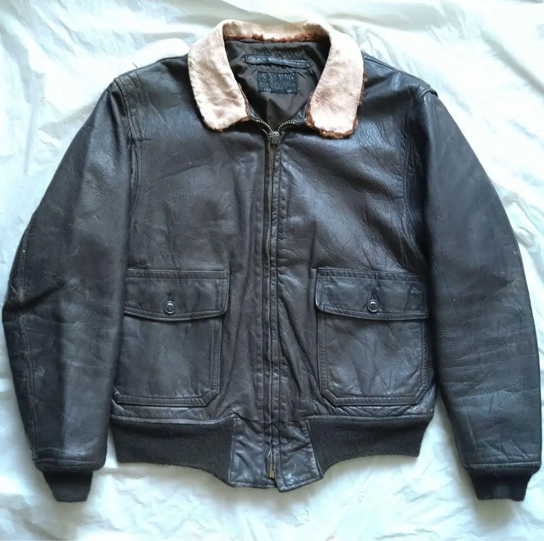 G1フライトジャケット 60s US.NAVY官給品 実物 楽天市場】60s ☆ US NAVY 米軍実物 本革 レザー G-1 フライト