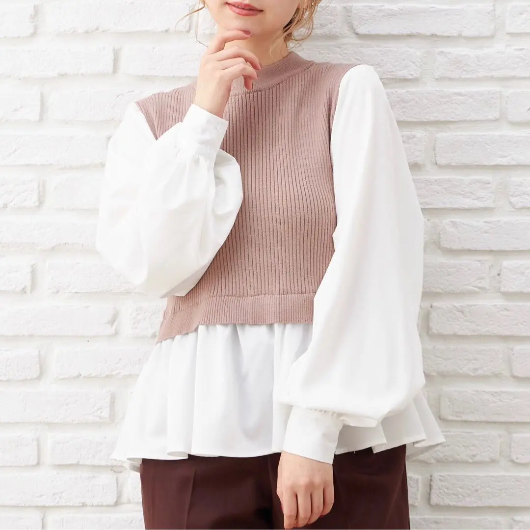 Thumbnail of INGNI Volume Sleeve Docking Knit - Mocha