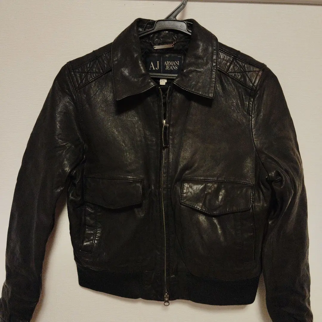 レア ARMANIJEANS ピンクレザーショートジャケット