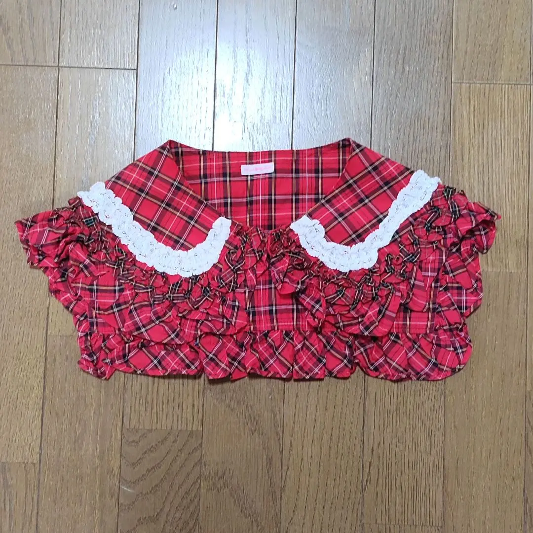 Angelic Pretty 赤チェックおしゃまフリルヘッドドレス