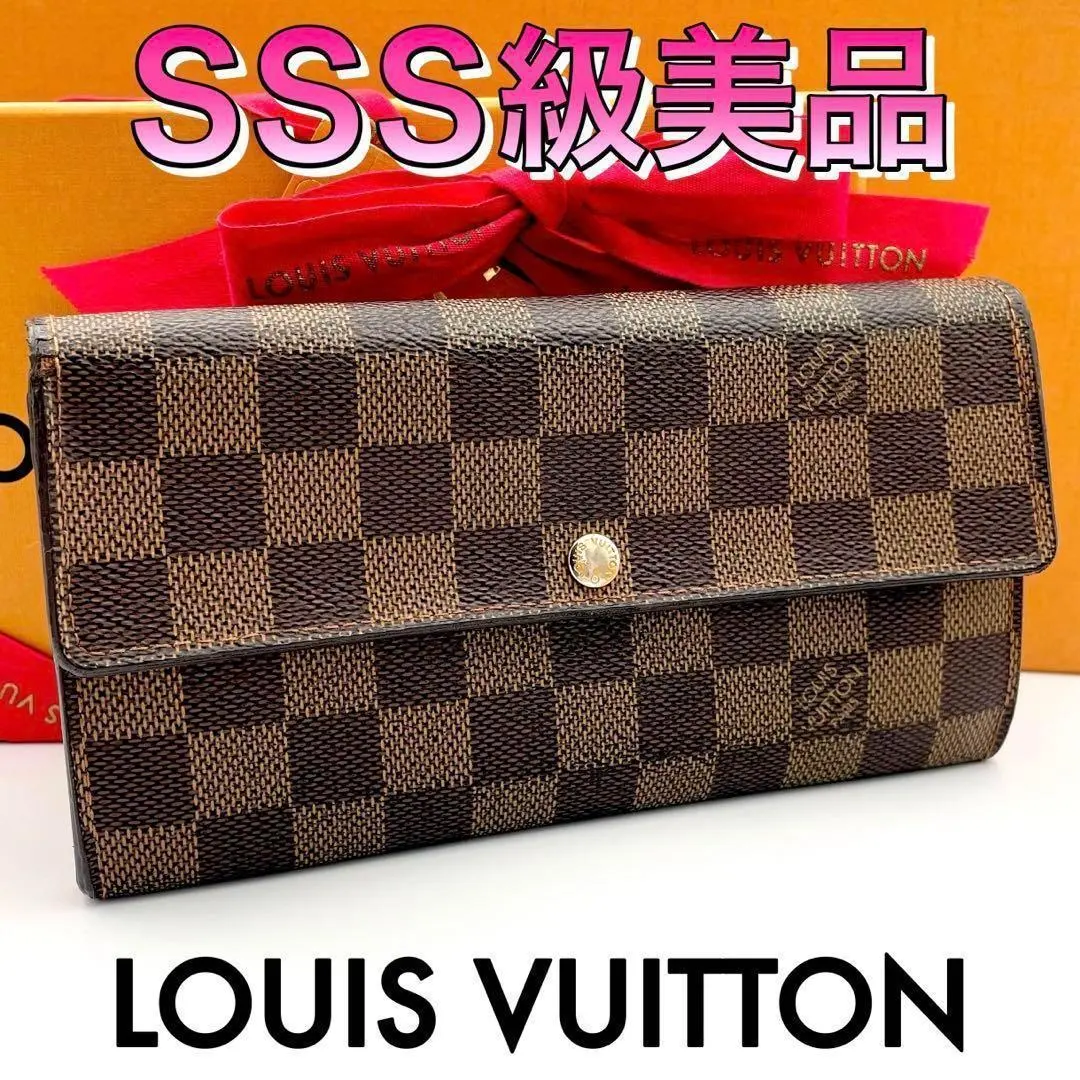 Thumbnail of Excellent condition! With dust bag ✨ Louis Vuitton Damier Portefeuille Sarah Bi-fold Long Wallet Brown