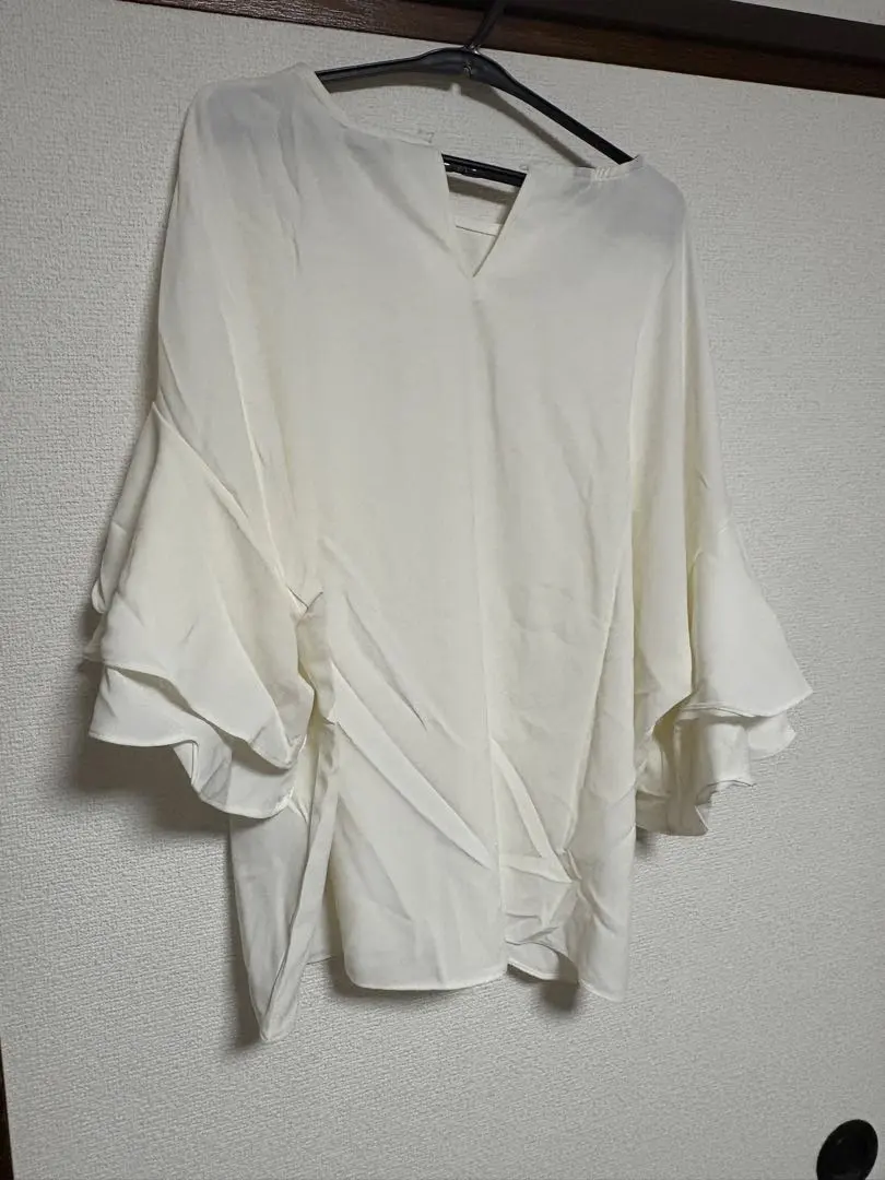 Thumbnail of Korean Style Top Short Sleeve Loose Shirt Round Neck Simple White Size M