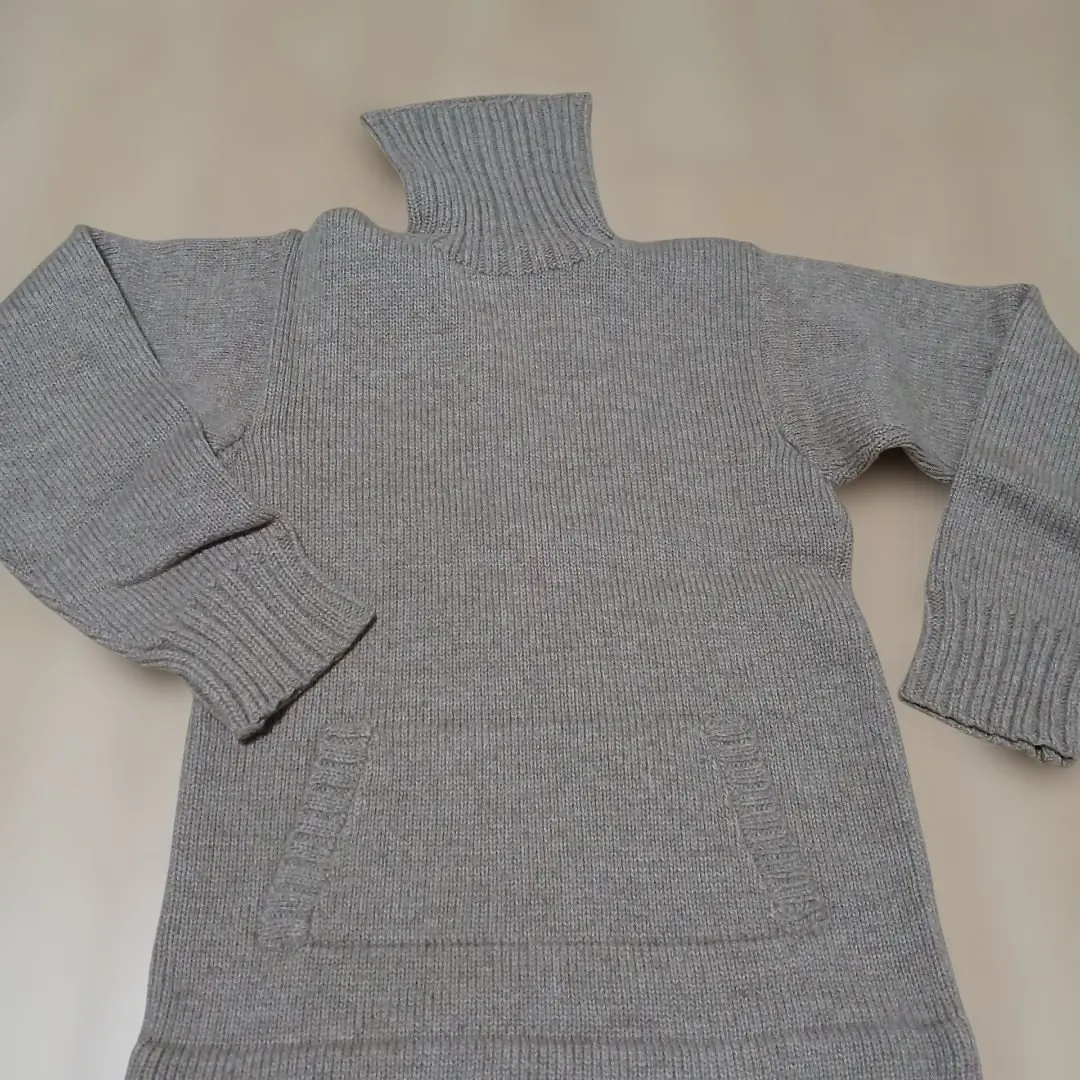 Thumbnail of Beige turtleneck knit sweater