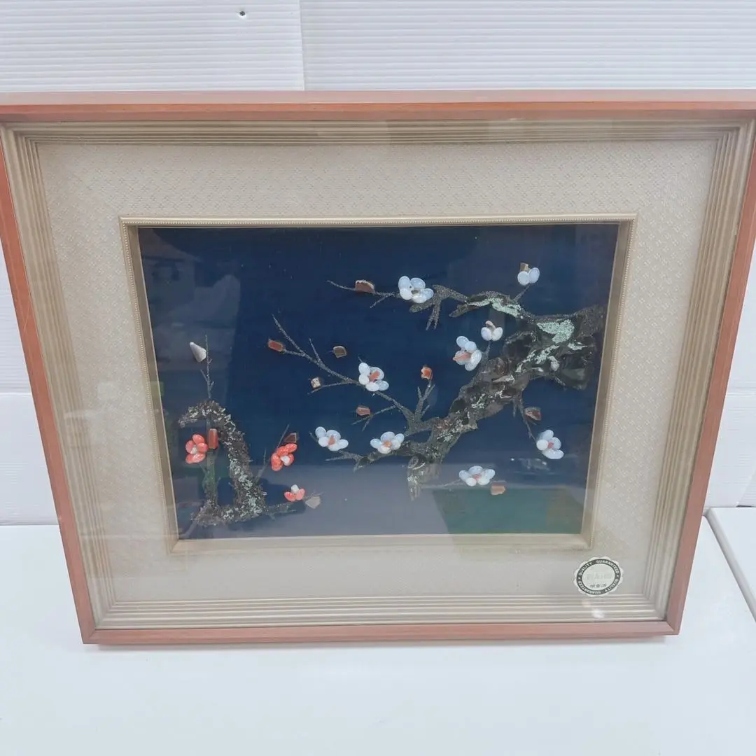 貴石画　宝石画　鶏　額装品 Amazon.co.jp: 昭和レトロ 貴石画 天然石絵画 宝石画 木製