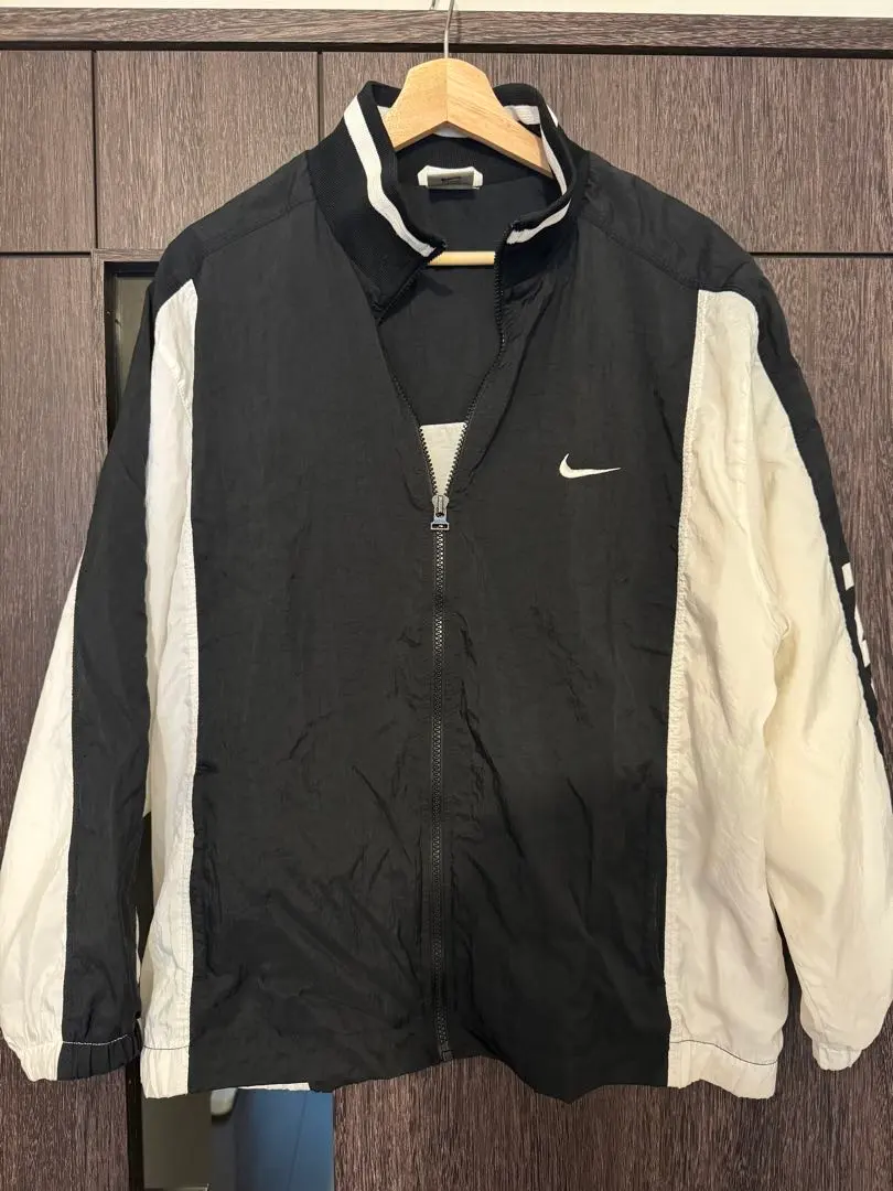 Thumbnail of Extremely Rare 90s NIKE Nylon Jacket Sleeve Logo Swoosh Black and White