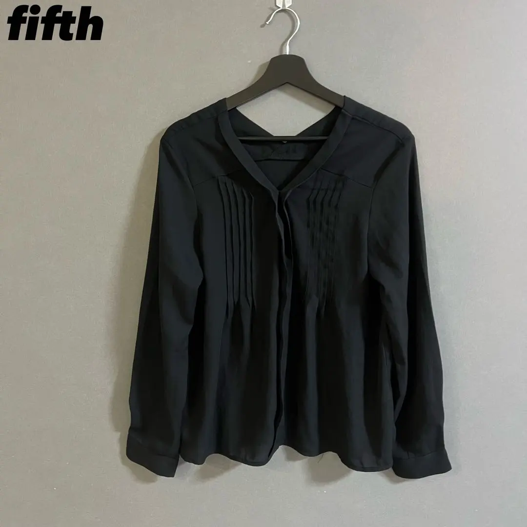 【a2668】第五 美品 黑色正式服裝上衣 高雅 漂亮 L 的縮圖