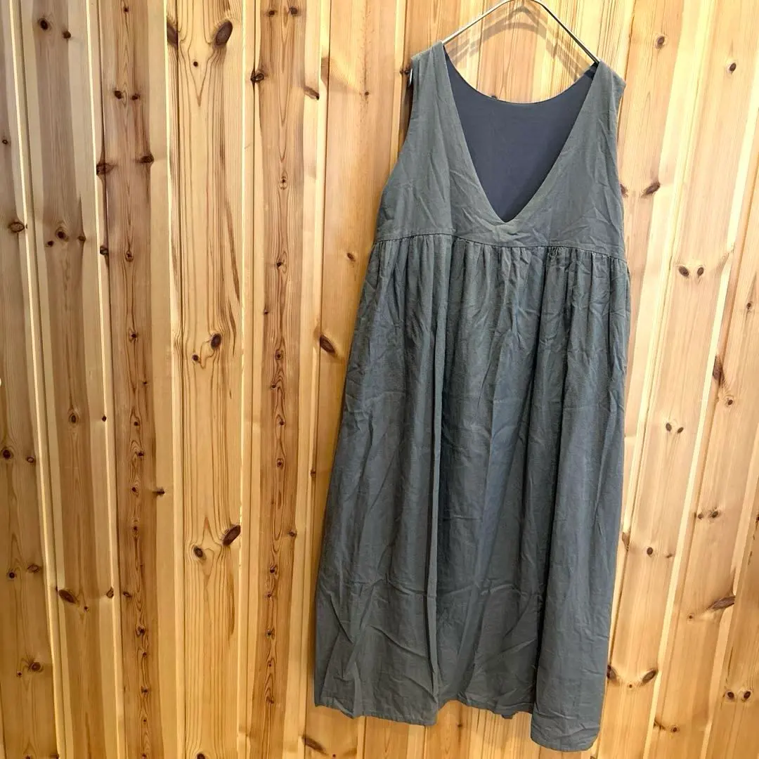 Thumbnail of ANAP MiMPi Sleeveless V-neck Dress, Cotton, Lined, Gray