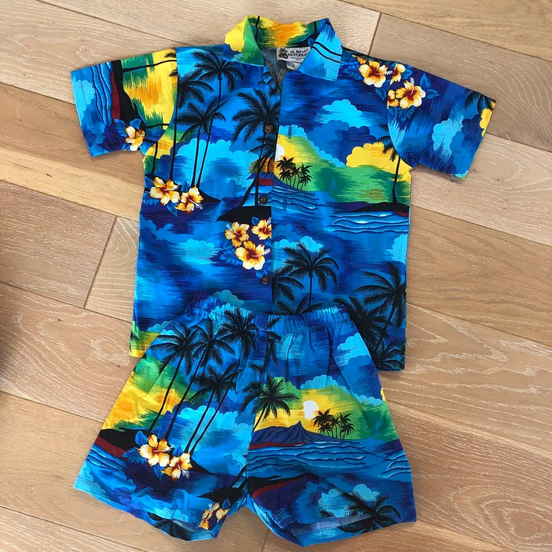 Thumbnail of Hawaiian Print Baby Jinbei/Yukata Set