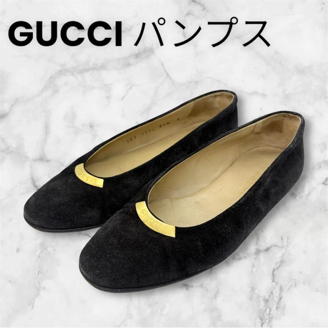 GUCCI グッチ フラットシューズ GG 黒 22cm GUCCI グッチ ホースビット フラット バレー シューズ (GUCCI