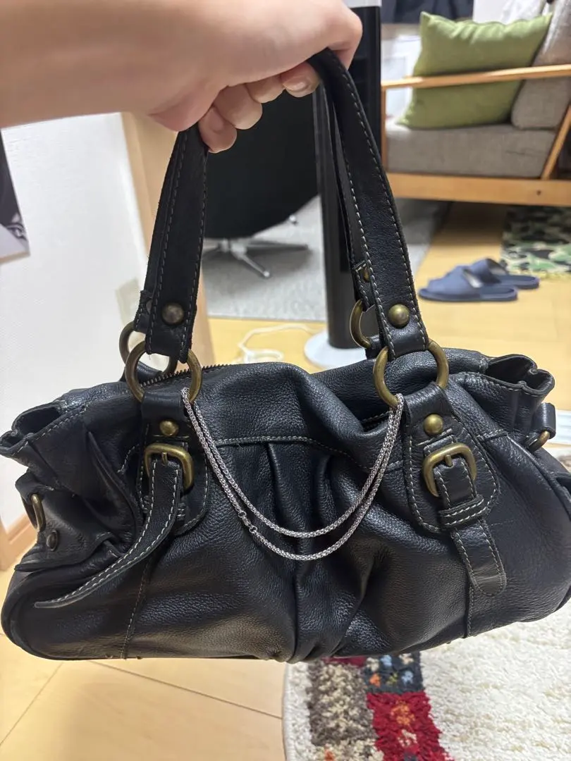 Thumbnail of Black leather handbag y2k