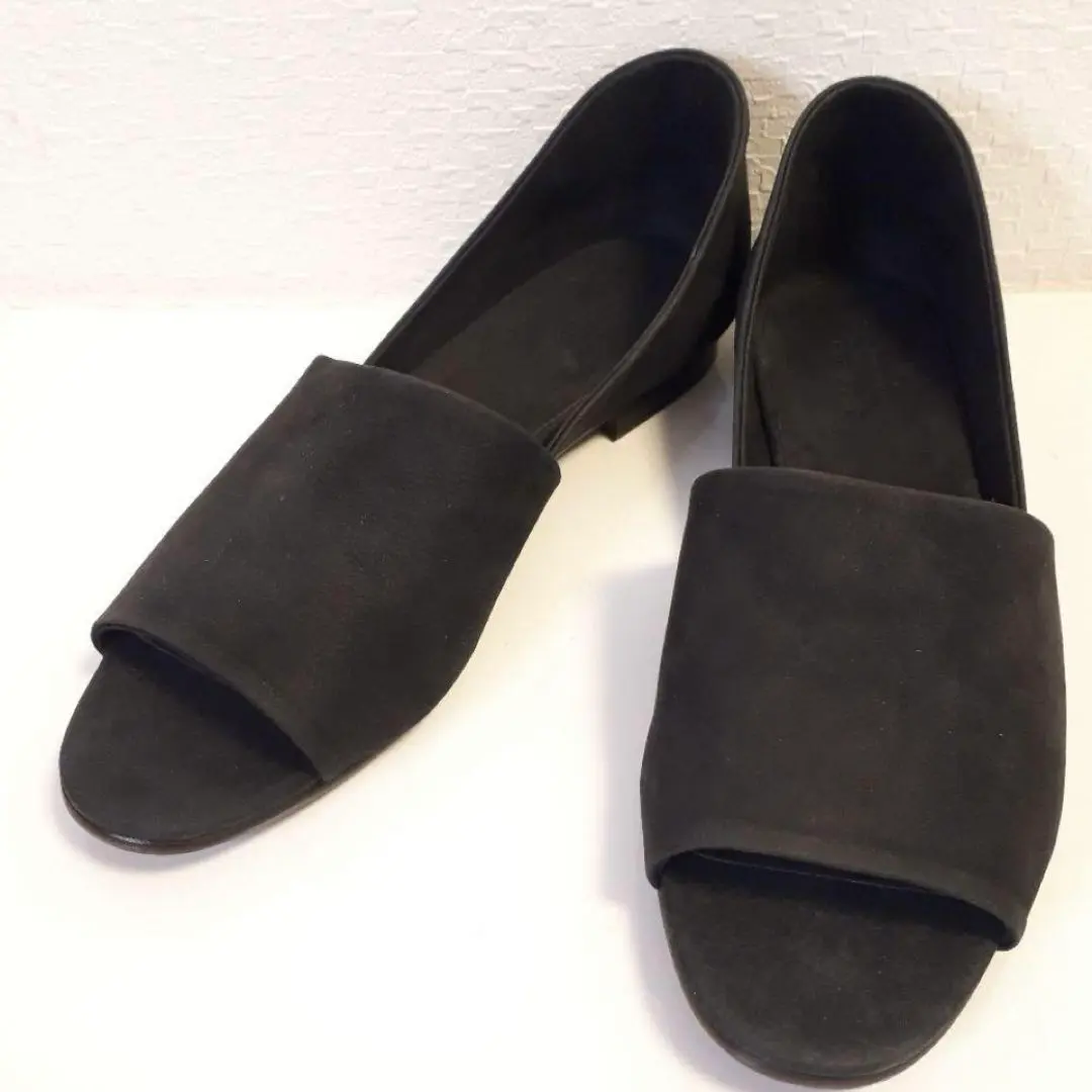 【evam eva】日本製 ブラック レザーサンダル 牛革 36 evam eva｜leather slip-on sandal｜others,goods