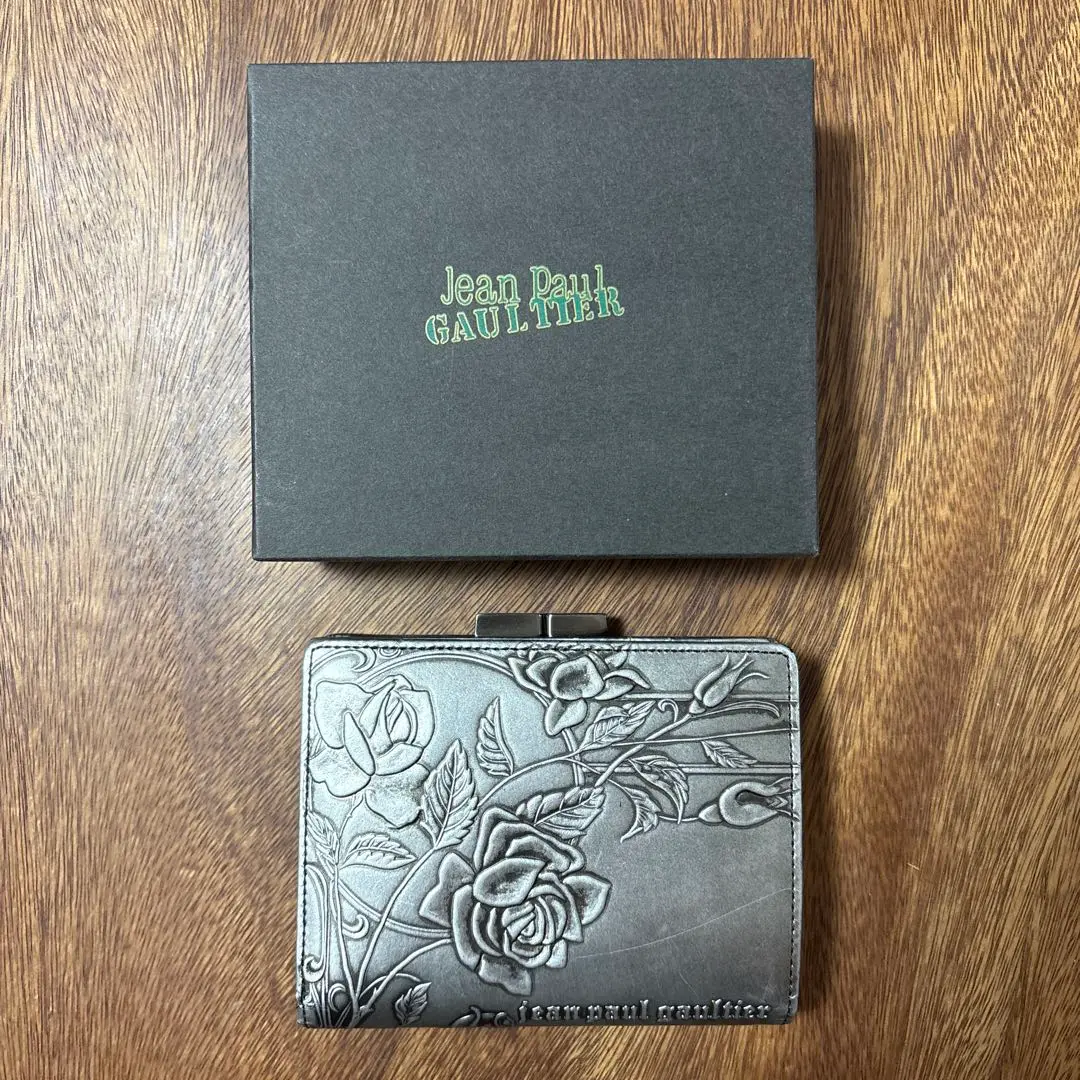 T*O様 Jean Paul Gaultier 黒　ブラック　二つ折り財布 1980's JPG Black Leather Wallet .label: Jean Paul