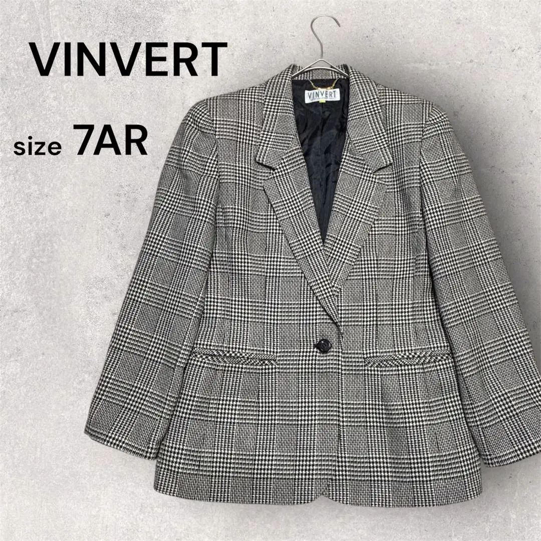 【VINVERT】西裝外套 ✨️美品✨️格紋 7AR 單色調 的縮圖