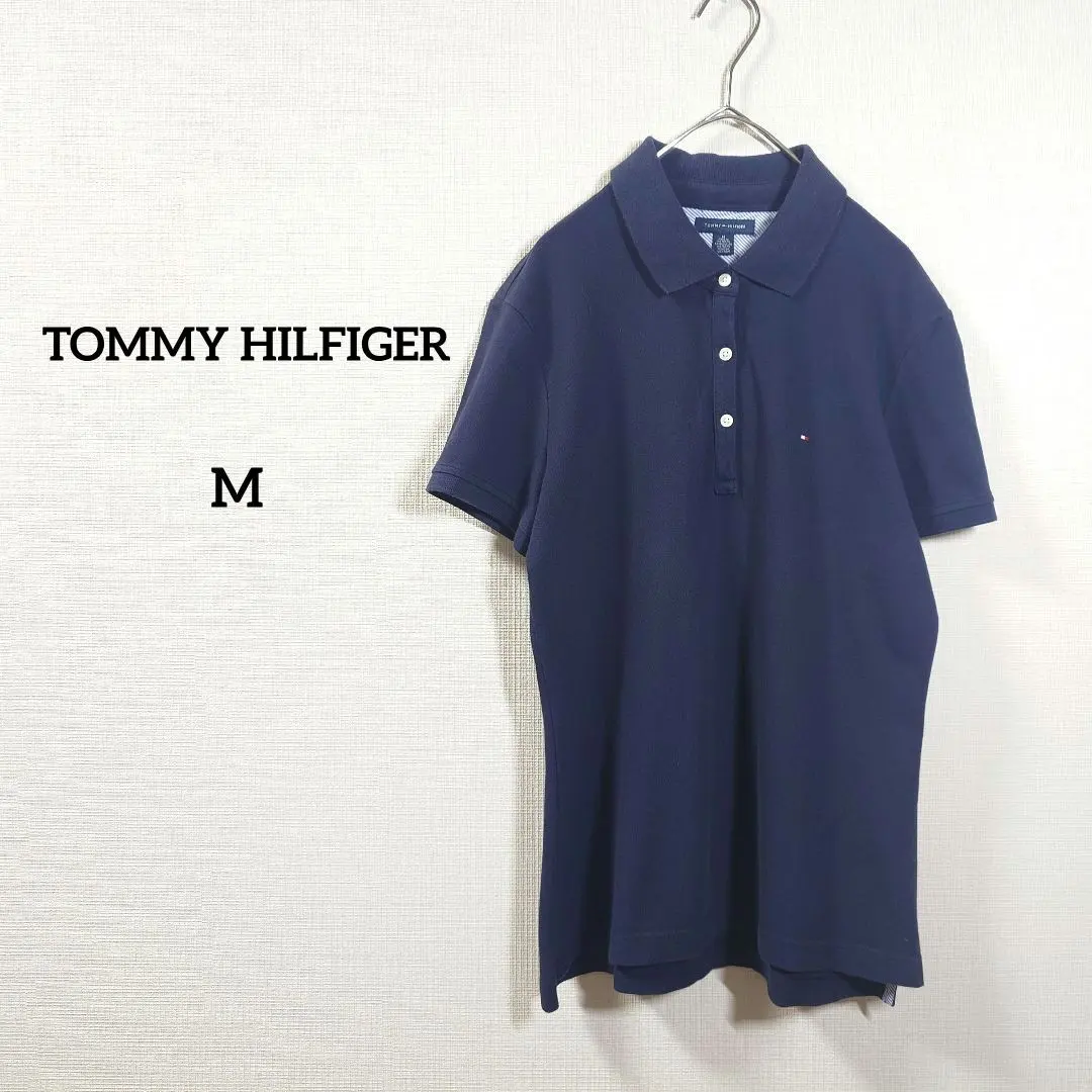 Thumbnail of Tommy Hilfiger Short Sleeve Polo Shirt M Navy Cotton Women's
