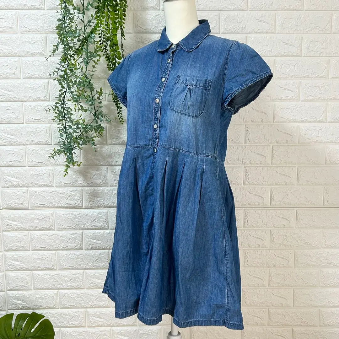 Thumbnail of earth music&ecology, Free Size, Denim-style, Mini Dress, Short Sleeves