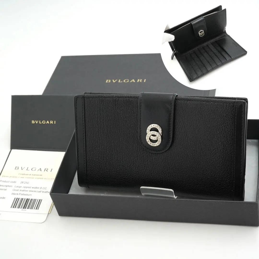 ✨未使用展示品・箱付き✨　BVLGARI 長財布　キャンバス　ロゴマニア BVLGARI ブルガリ ロゴマニア ブルガリブルガリ 二つ折り財布