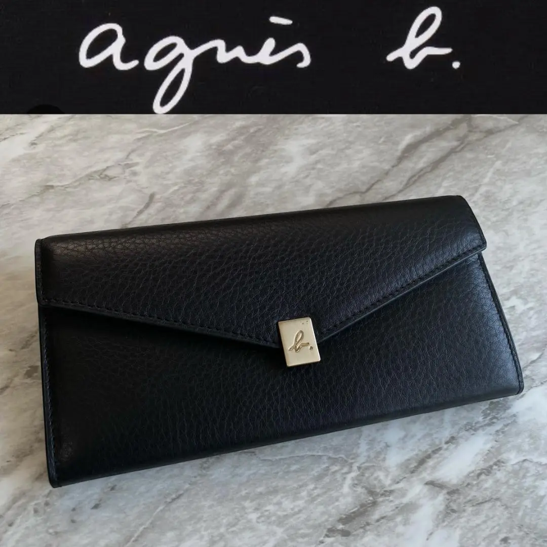 極美品 agnès b. 三つ折り財布 黒　miyuki アニエスベー 極美品⭐︎ agnès b. 三つ折り財布 黒 miyuki アニエスベー