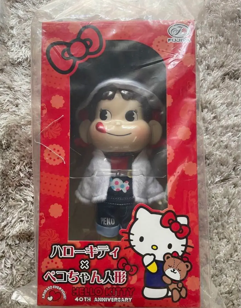 ハローキティ×ペコちゃん人形　40TH ANNIVERSARY 未開封　紙袋 一 番 安いゲーム・おもちゃ・グッズ - ハローキティ×ペコちゃん