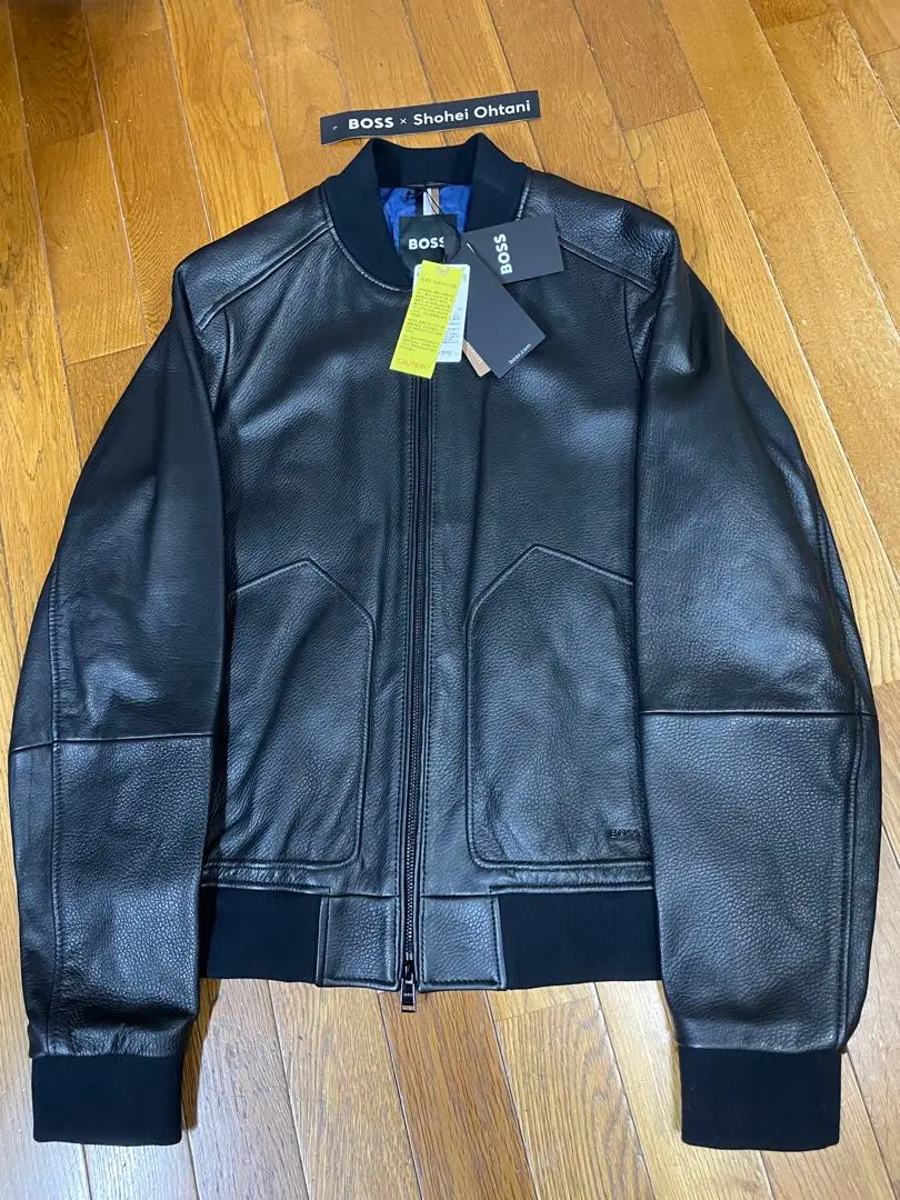 【新品未使用】BOSSレザージャケット PORSCHE X BOSS レギュラーフィットジャケット ゴートレザー