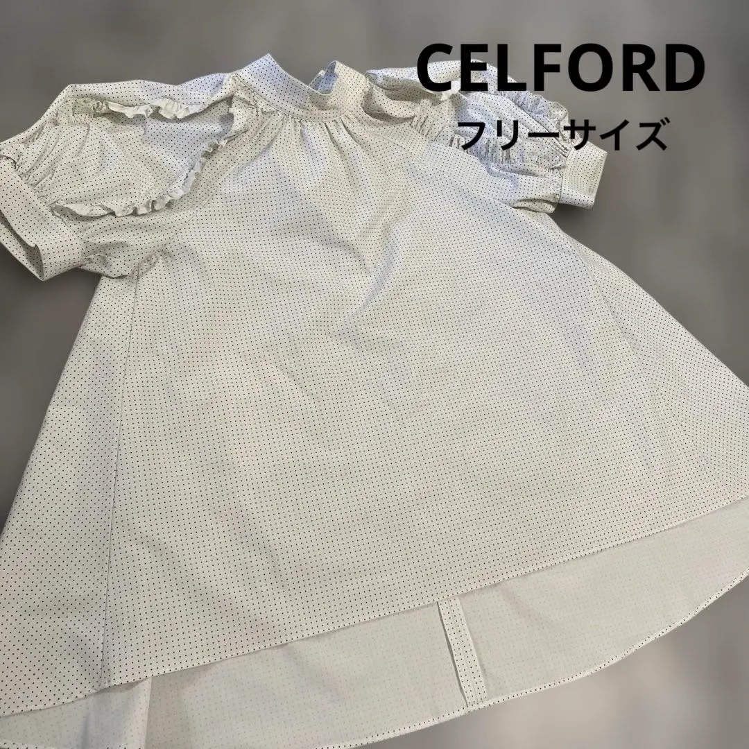 Thumbnail of CELFORD Dot Pattern Blouse with Ribbon, Free Size