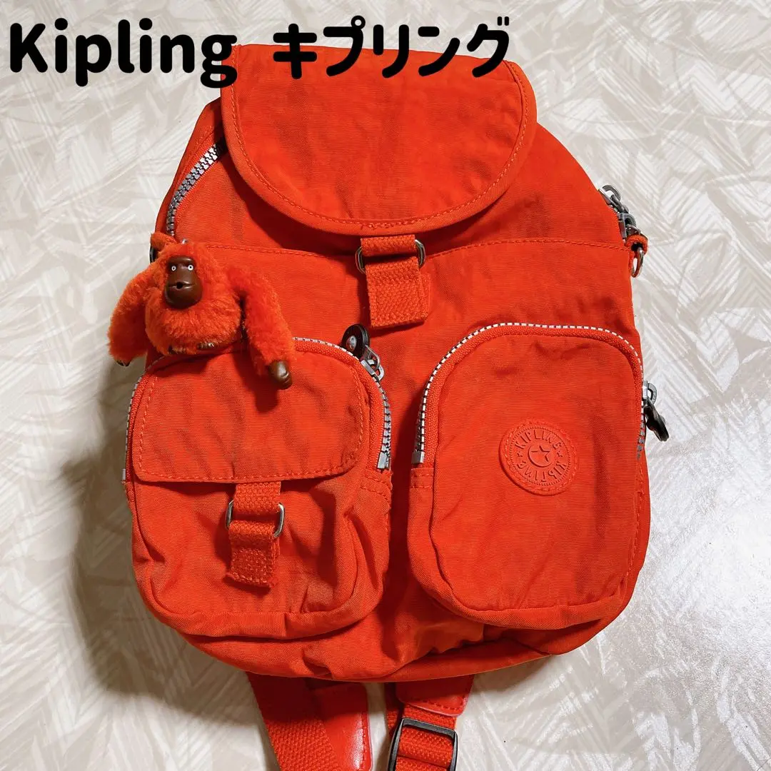 キプリング リュックサック バックパック ナイロン オレンジ モンキー 型押し 2025年最新】kipling カラー：オレンジ系 リュック・バック