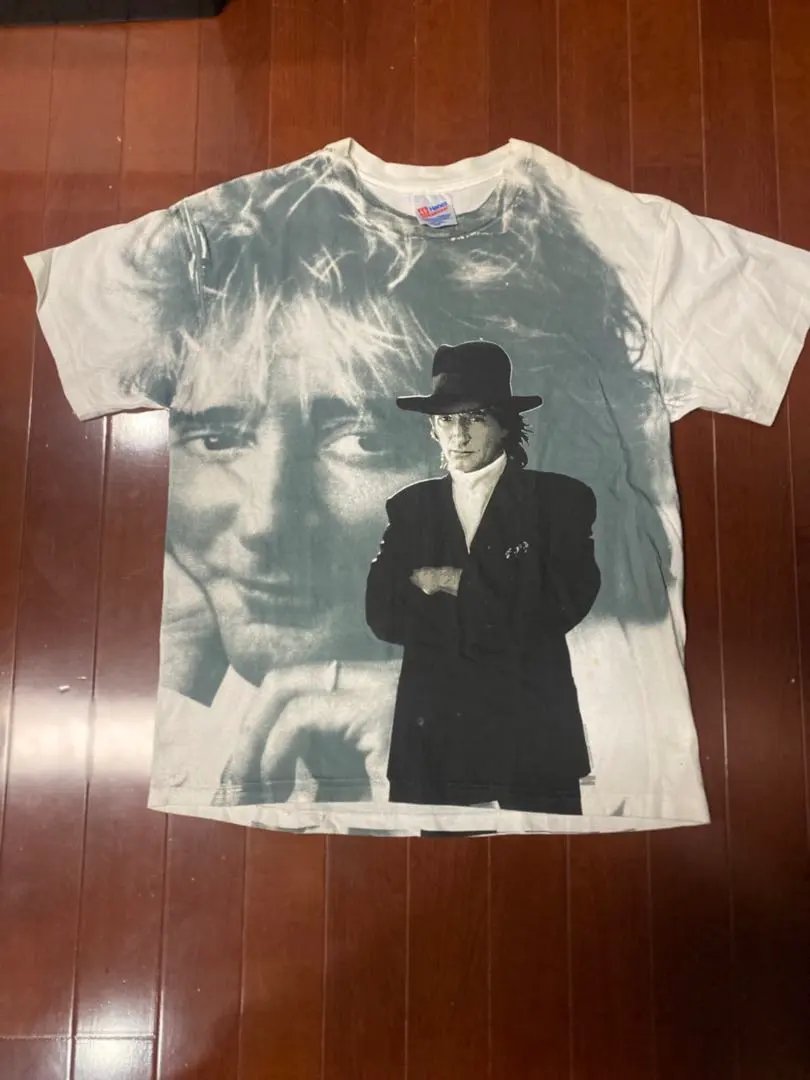 90年代 當時 ROD STEWART 總花紋 T恤 古董 尺寸L 的縮圖