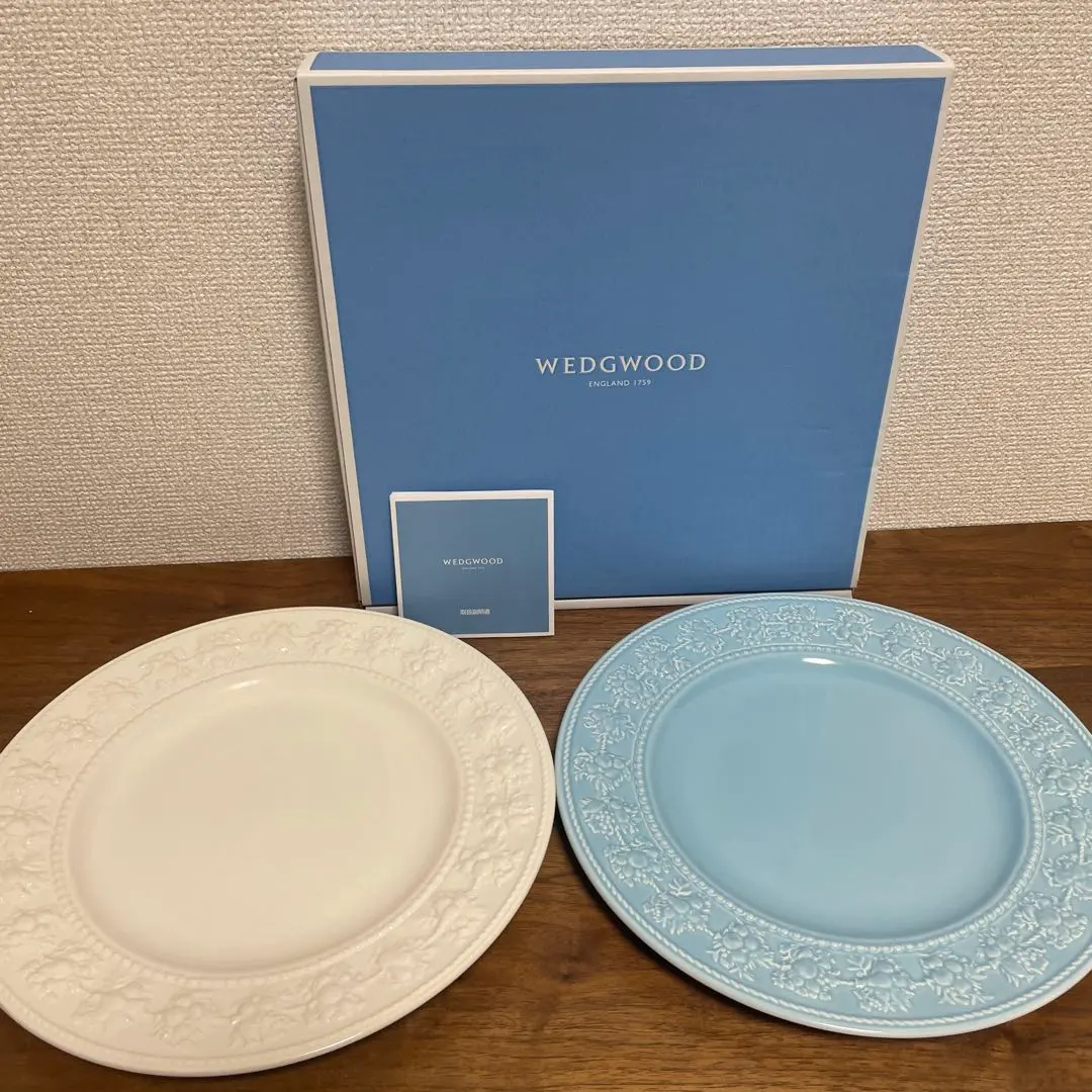 Thumbnail of 【New, Unused】WEDGWOOD Dish Set, 2 Pieces, White & Blue