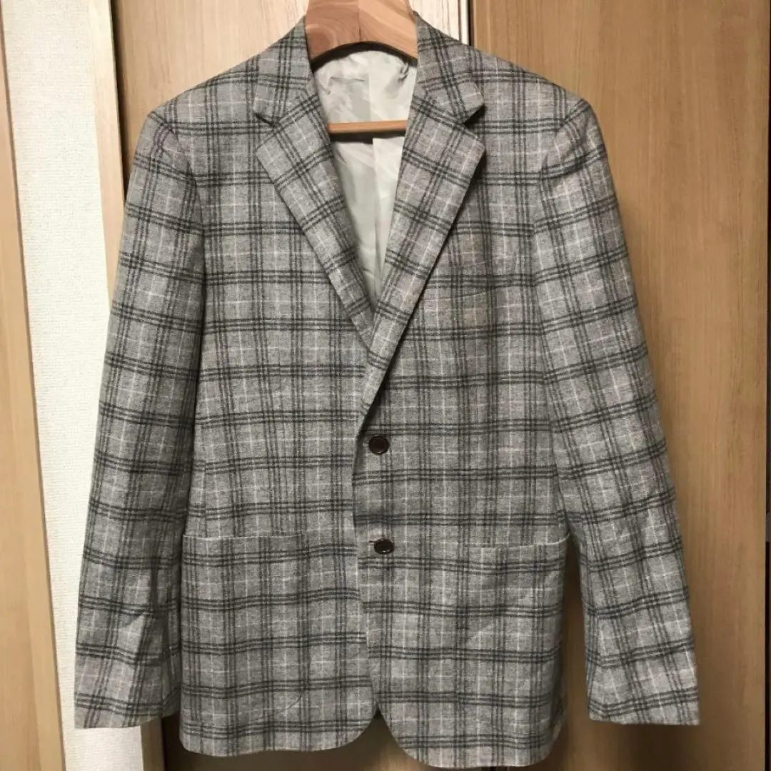 Thumbnail of United Arrows Wool Silk Jacket Uncon S Check Gray