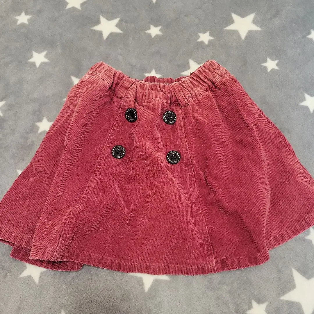 Thumbnail of Red Double-Button Corduroy Skirt with Shorts