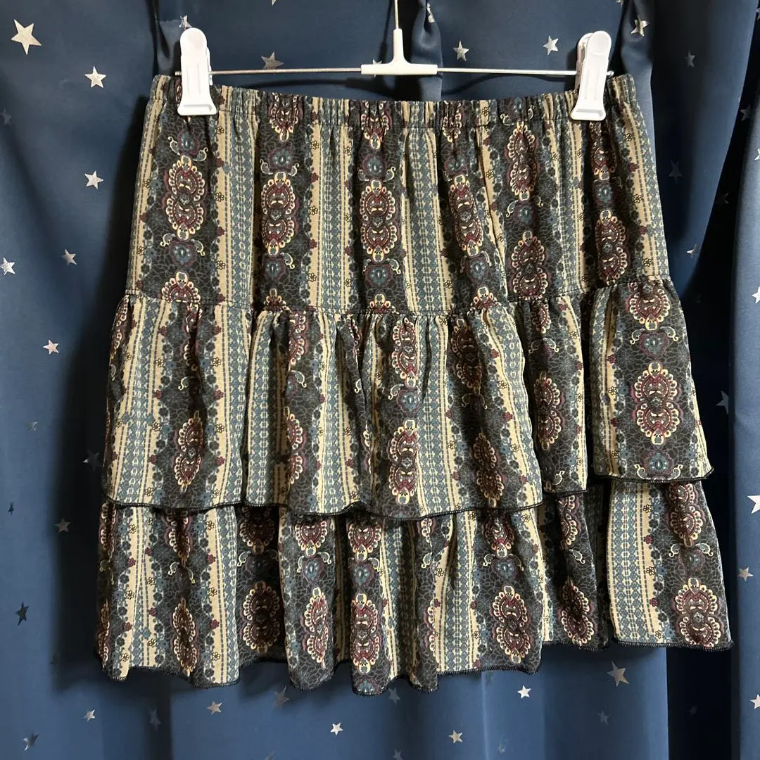 Thumbnail of Bohemian Style Ruffle Mini Skirt M-L y2k