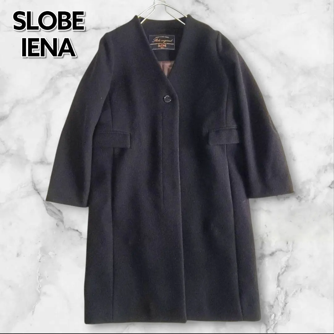 SLOBE IENA 100%羊毛 無領外套 黑色 M 的縮圖