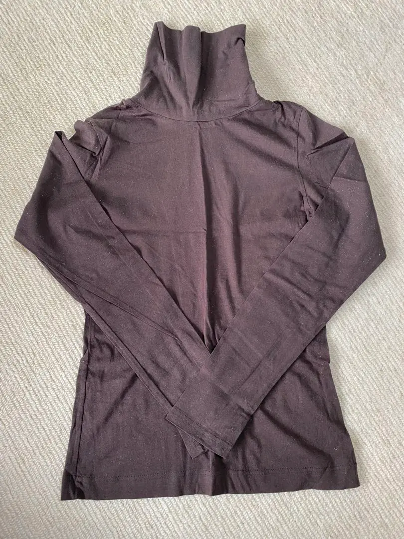 Thumbnail of a.g. Plus Brown Long Sleeve High Neck Top with Lurex