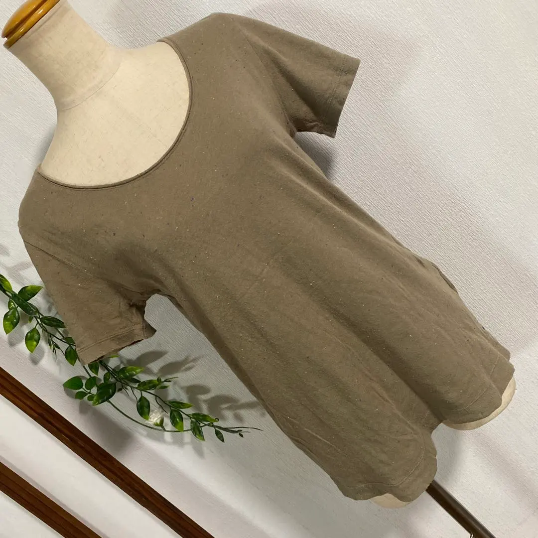 Thumbnail of coen Khaki Round Neck Short Sleeve T-shirt