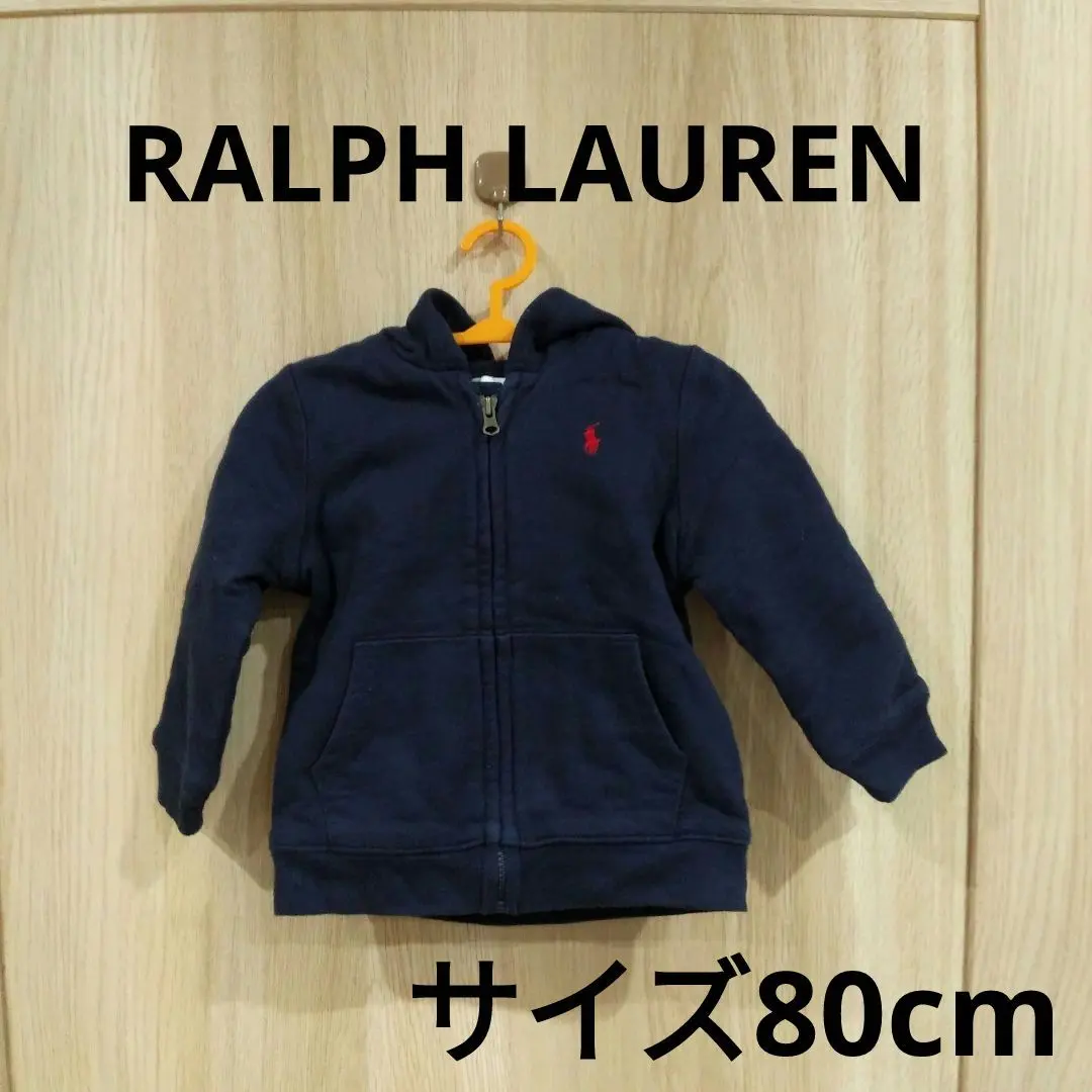 Thumbnail of Ralph Lauren zip-up hoodie, navy, size 80cm