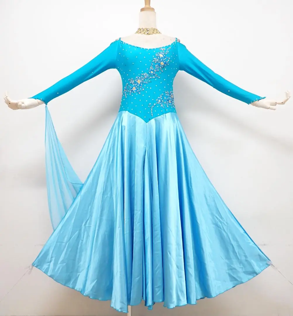 Thumbnail of Y5433★M★Bonus! Light Blue/Satin/Standard Dress ☆ Ballroom Dance