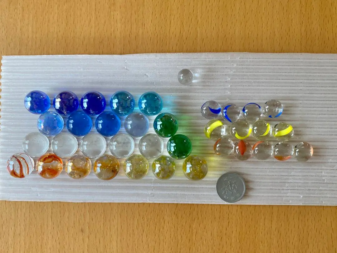 Thumbnail of Glass marbles, flat glass marbles, vintage toys, handmade parts, craft materials, glass