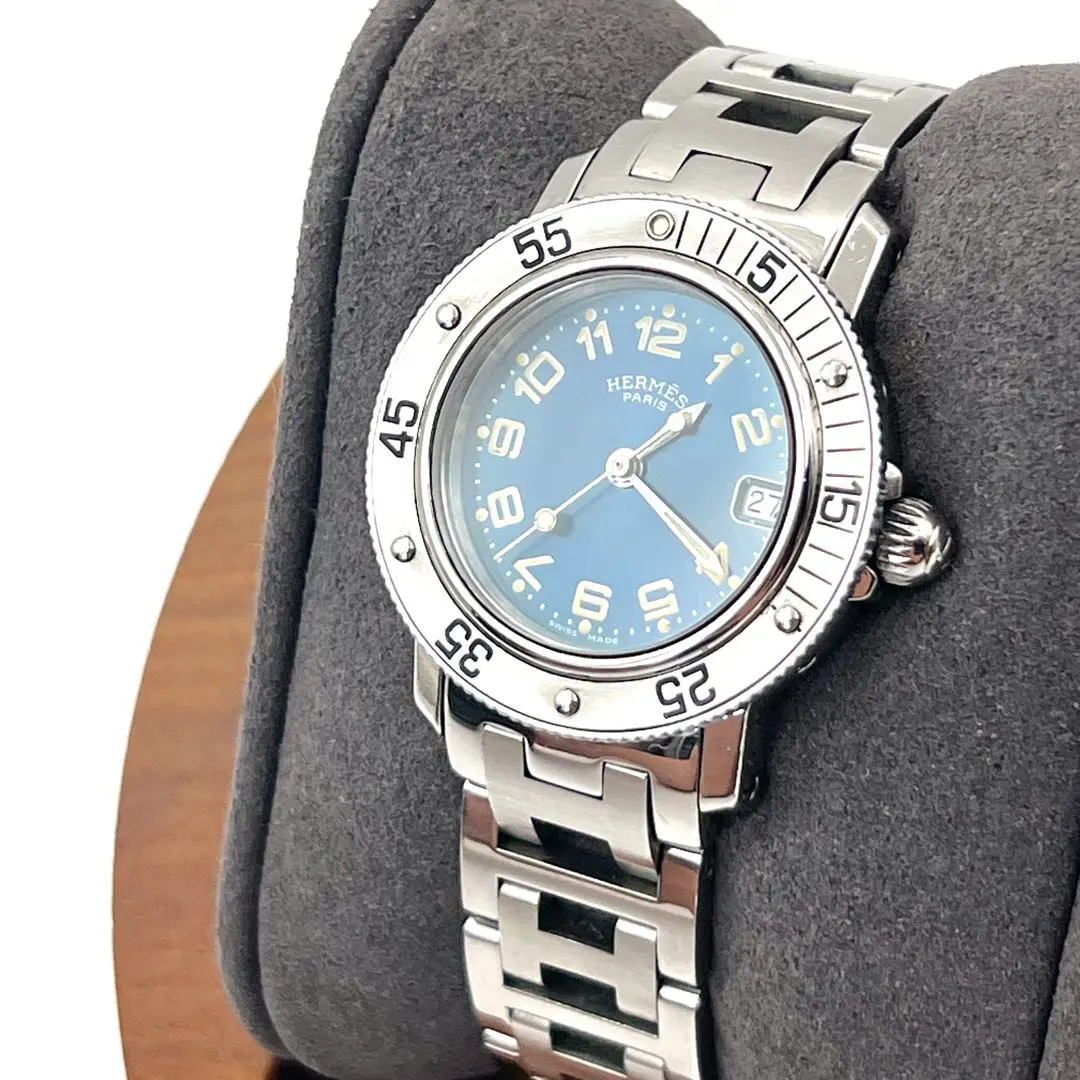 【HERMES】✨極美品✨ エルメス クリッパー レディース 腕時計 ネイビー HERMES】✨極美品✨ エルメス クリッパー レディース 腕時計 ネイビー