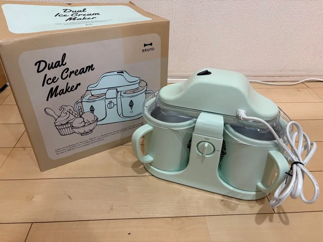 BRUNO デュアルアイスクリームメーカー グリーン BOE032-GR K Amazon | BRUNO デュアルアイスクリームメーカー グリーン