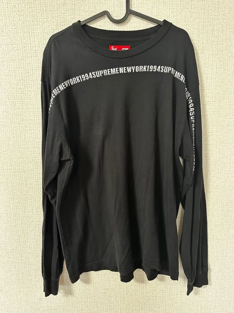 Thumbnail of Supreme 1994 Logo Long Sleeve Cut-and-Sew Top - Black