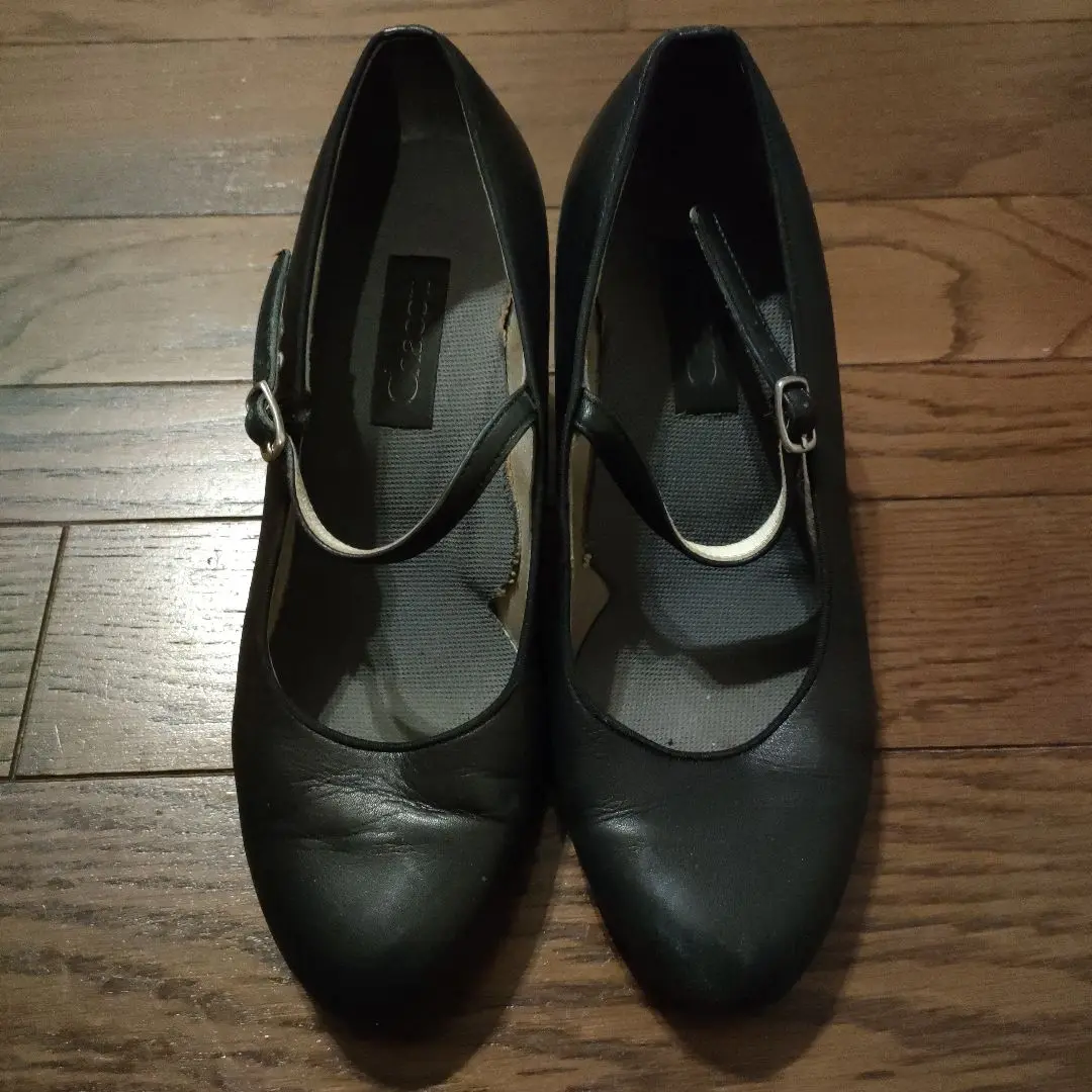 Chacott 黒ベージュラメ入り ストラップハイヒール Chacott 黒ベージュラメ入り ストラップハイヒール 社交ダンス