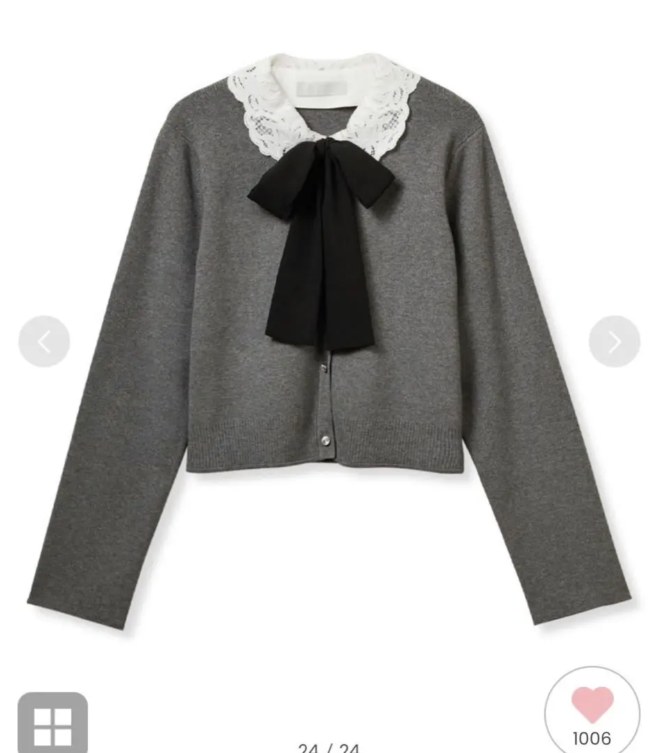 週末限定價格 CELFORD【WEB限定】可拆卸蕾絲領針織外套 的縮圖