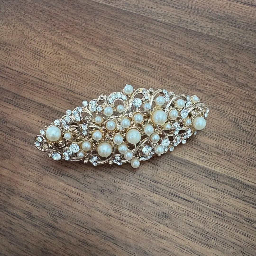 Thumbnail of Pearl Crystal Hair Clip, Approximately 8cm