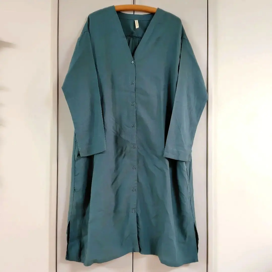 Thumbnail of Cloudnine Linen-blend Collarless Shirt Dress