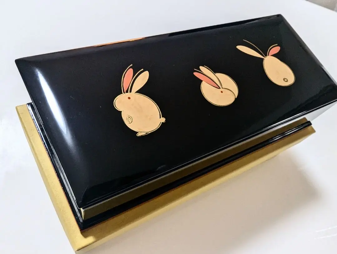 新品未使用　会津塗　京うさぎ蒔絵　ミニタンス　鈴善謹製 新品未使用会津塗京うさぎ蒔絵ミニタンス鈴善謹製