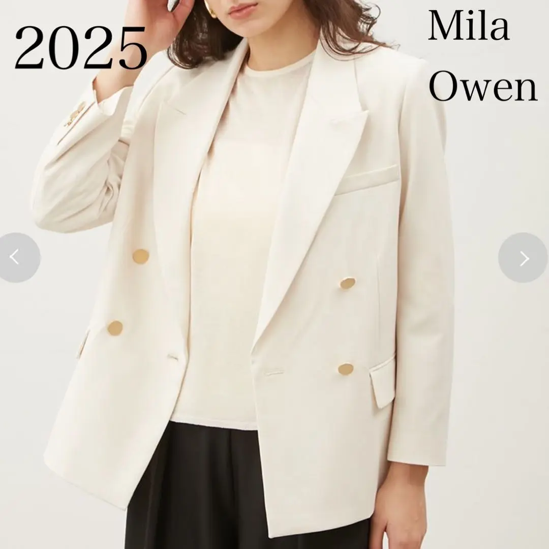 Mila Owen金釦　ダブル　ブレザー　コンパクト　ジャケット　0 アイボリー Mila Owen（ミラオーウェン）の「金釦ダブルブレストコンパクト