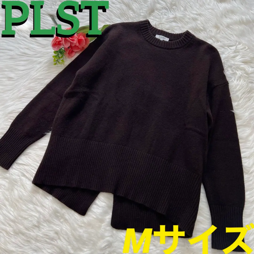 Thumbnail of PLST Wool Cashmere Blend Back Slit Crew Neck Knit Brown M