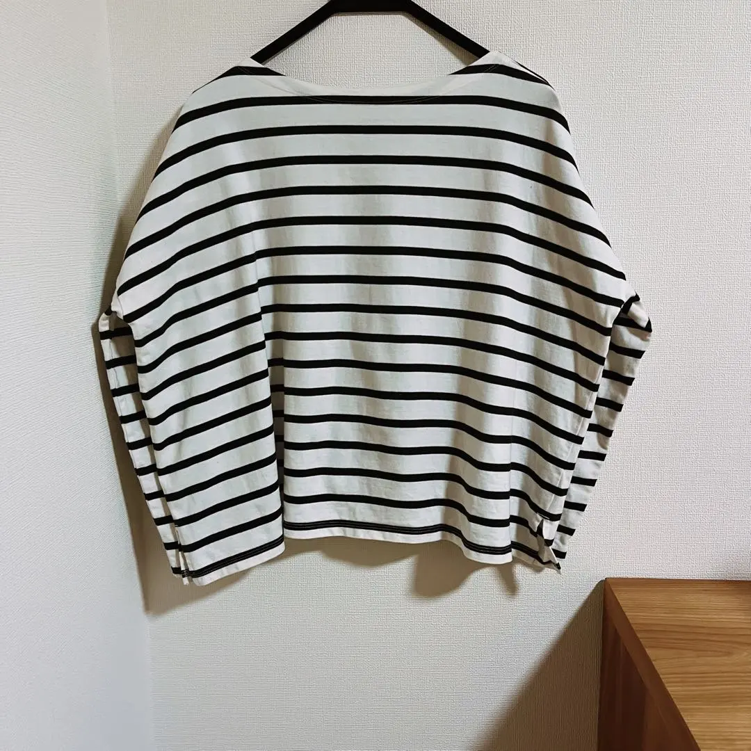 Thumbnail of Striped Drop Shoulder Long Sleeve Cut-and-Sewn Top