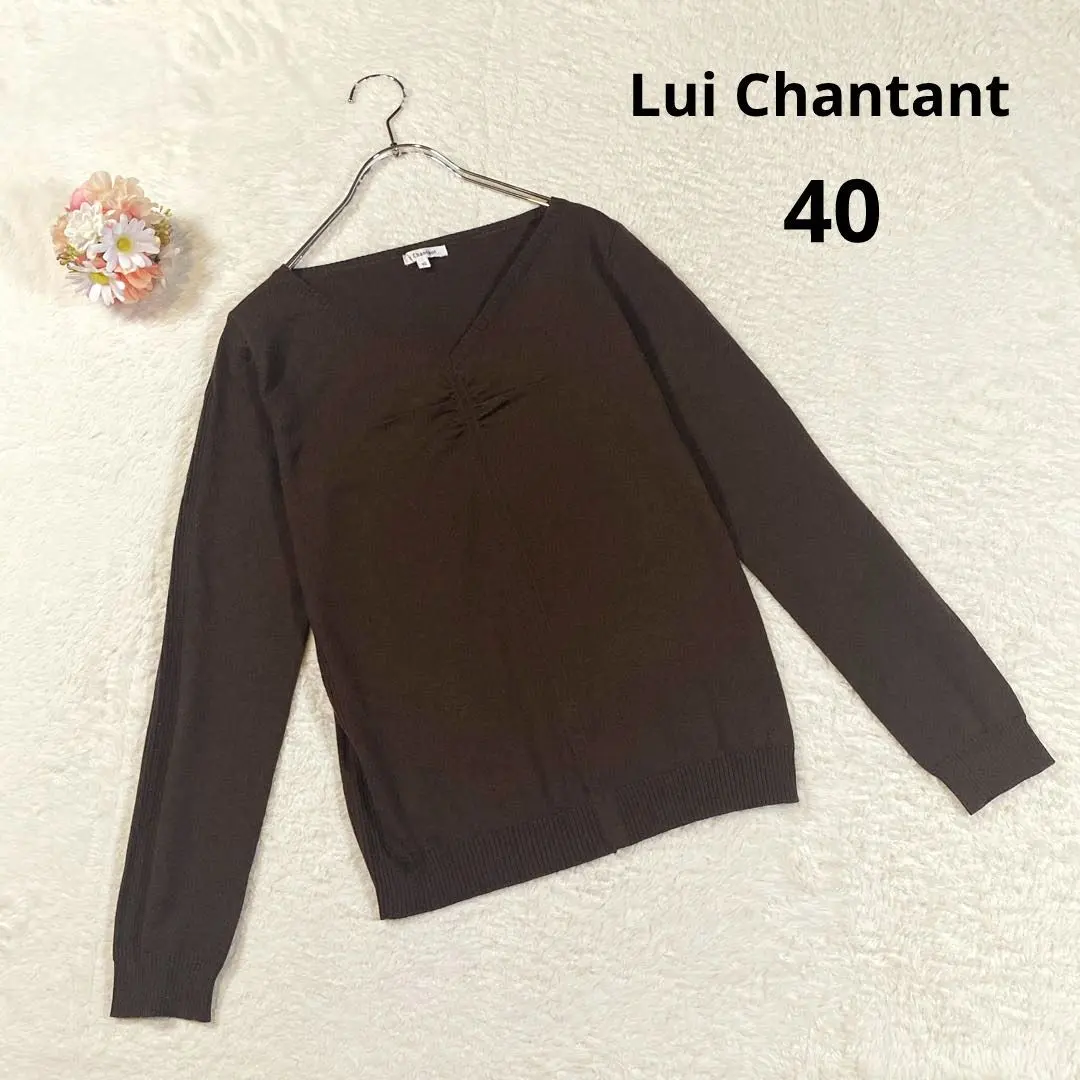 Thumbnail of Louis Chantal V-neck sweater knit (40) Brown 100% wool